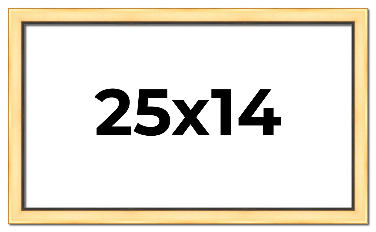 Simple Gold Picture Frame - UV Acrylic, Backing Board, Hanging Hardware Included